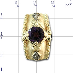 B2165 14K ROUND AMETHYST SLIDE 